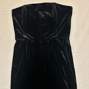 Zara Black Strapless Velvet Dress